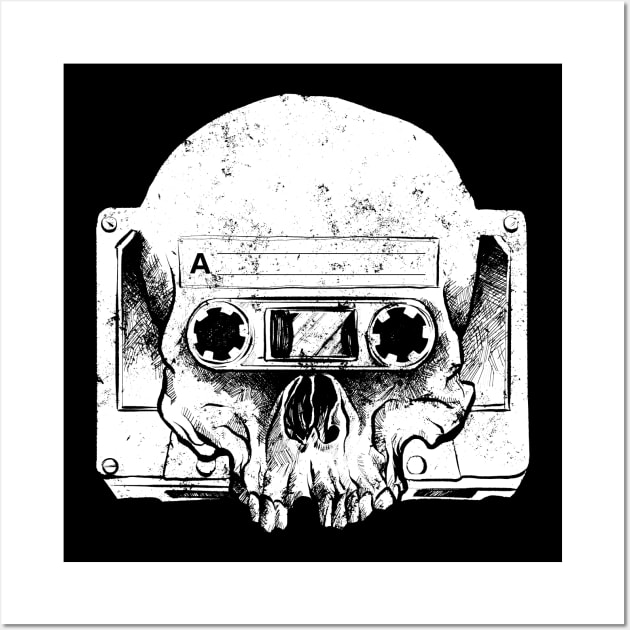 Retro Audio Skull Wall Art by Black Tee Inc